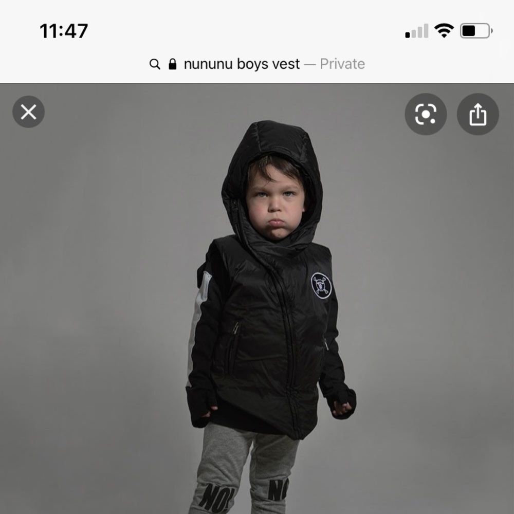Baby Boys black nununu boys vest size 12-18 months
